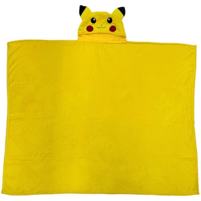 Plaid À Capuche 3D - POKEMON - Pikachu - 120 X 150 Cm - Ultra Doux - Design Coloré