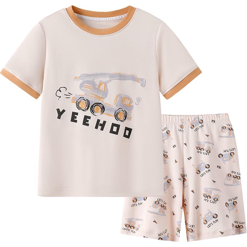 YEEHOO Boys' Lyocell Blend Short Sleeve Pajama Set