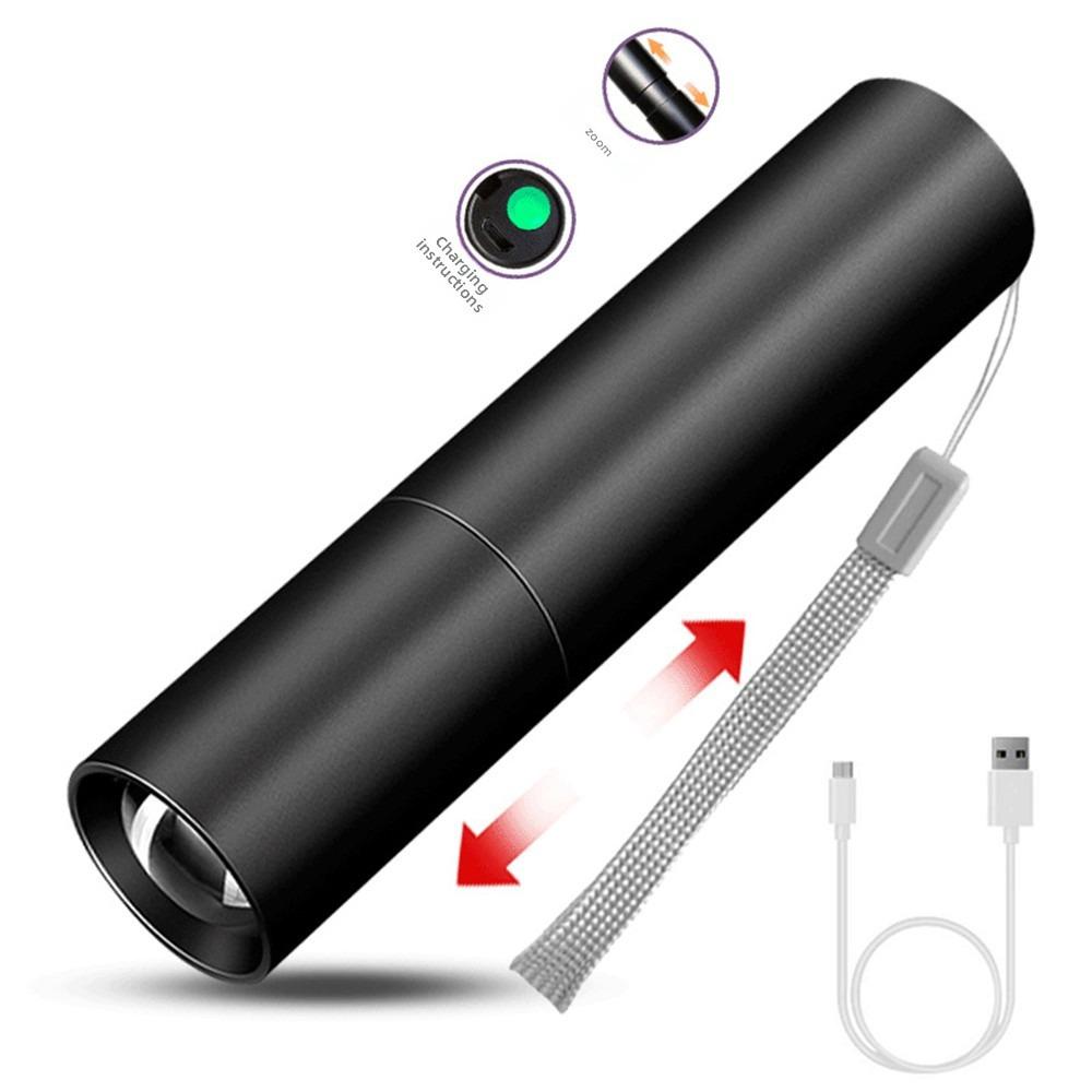 Zoom Super Powerful Flashlights Rechargeable High Power LED Flashlight Torch Mini 3 Light Mode Pocket Light Lamp Portable