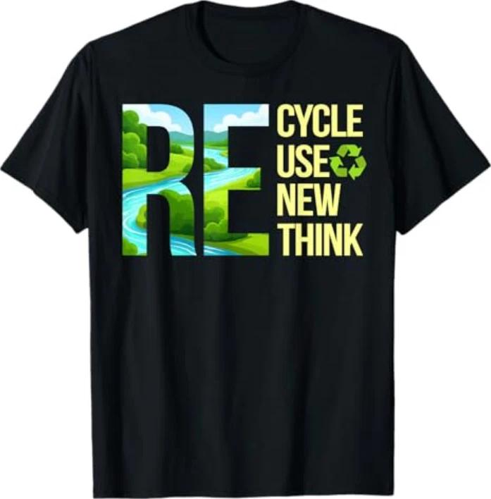 Recycle Reuse Renew Rethink Earth Day Environunisextal Quote Tshirt S