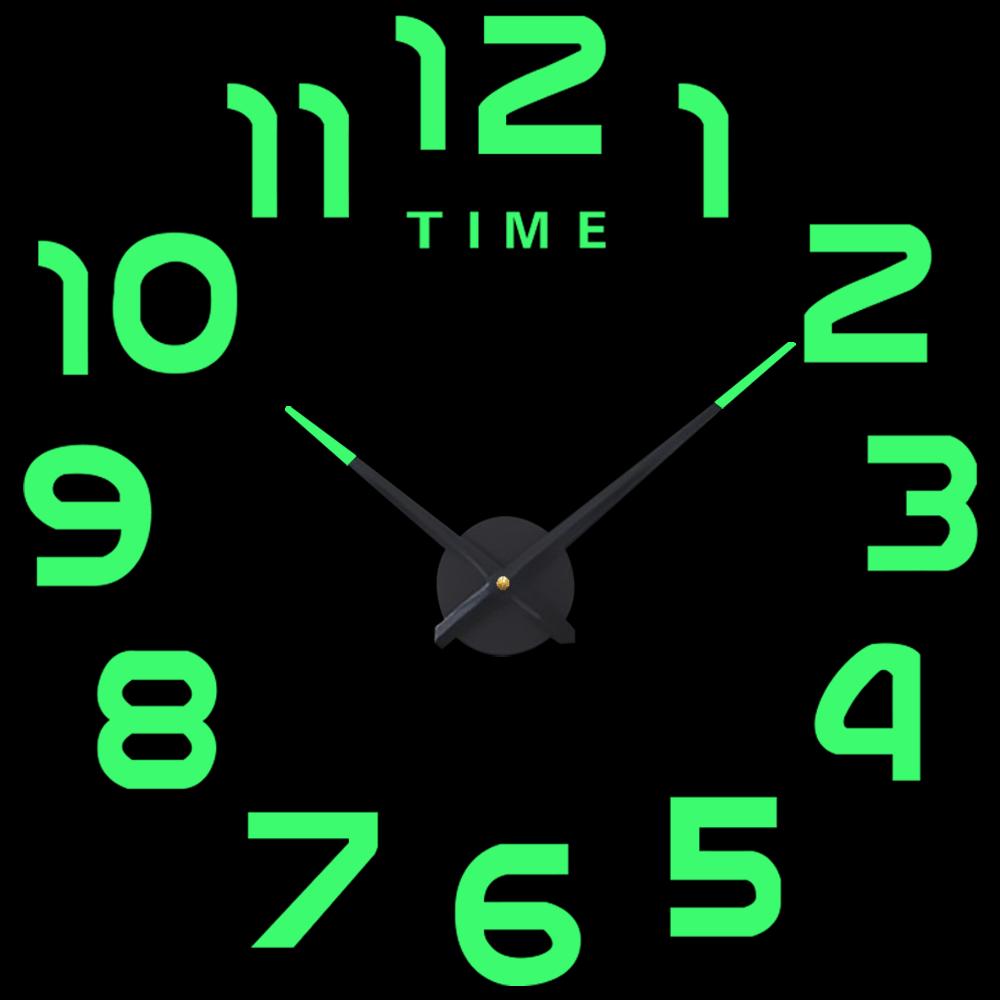 3D Large Wall Clock Mirror Wall Stickers Luminous DIY Digital Clocks Silent Clock Quartz Watch Home Living Room Table Decor Hot