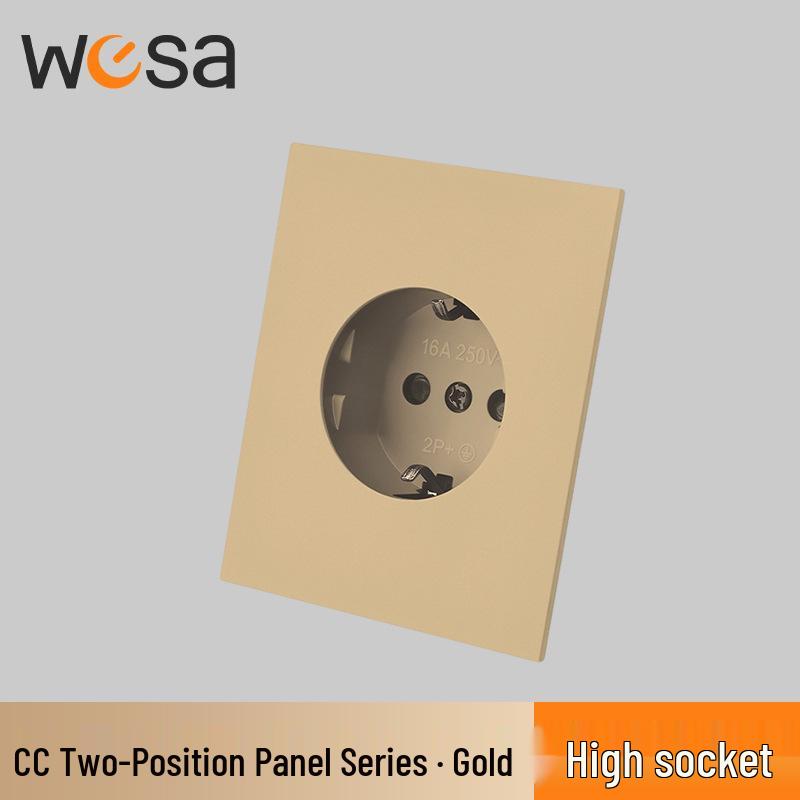 CC New Style 16A Multi-Gang European Socket Panel with Flame Retardant Protection and Switch