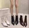 Fashion High Heels Ankle Women's Boots Pointed Toe Sexy Shoes for Women 2025 New Side Zip Classic Daily Boots Women Boots Botas Heels