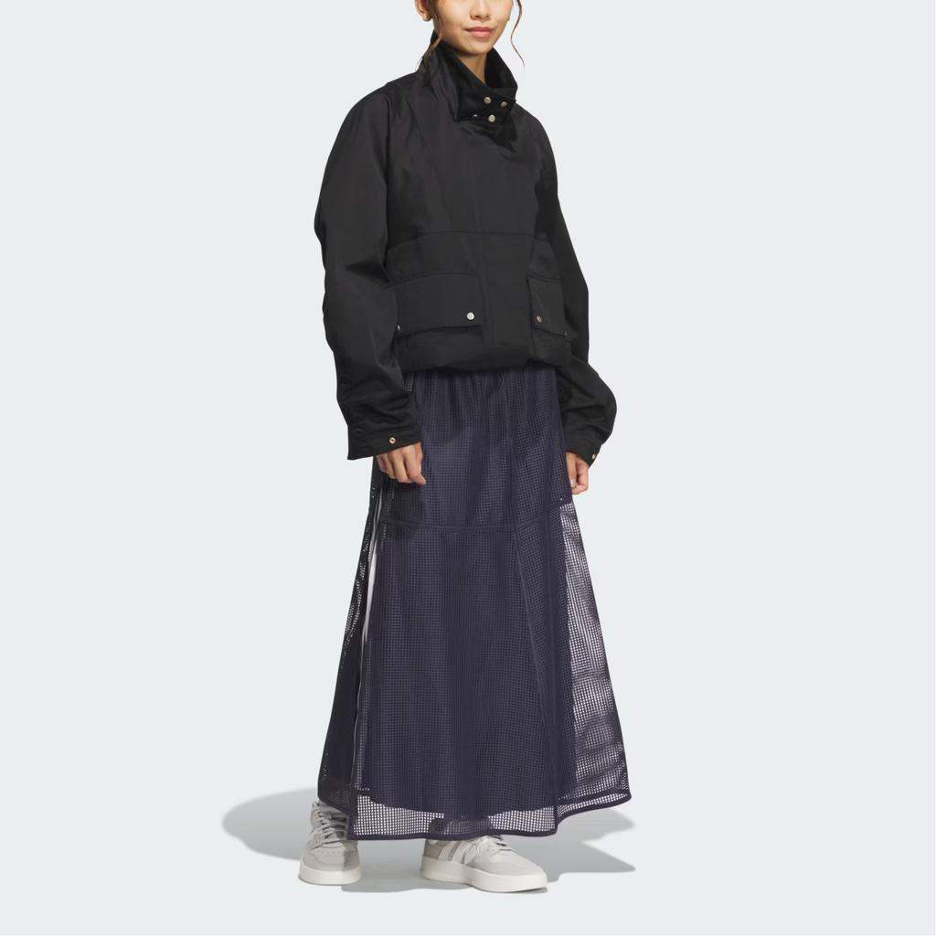 Adidas Lux Ad Woven Jacket Sports Stand Collar Casual Loose Jacket Women Jacket Black JN9980