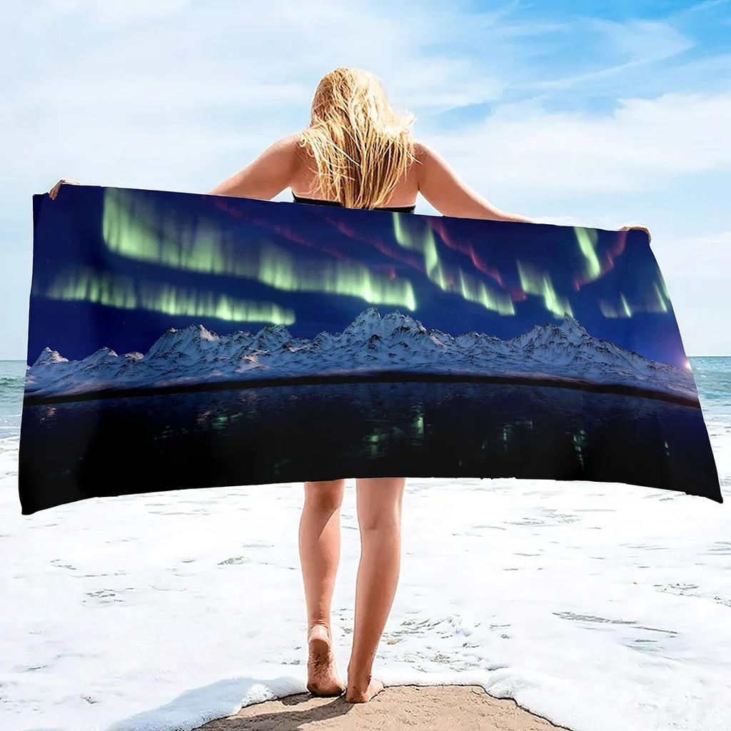 Oversize Beach Towel Clearance Towel, Aurora Polaris Travel Pool Towel,Quick Drying Blanket Sandless Towel Lightweight Beach Mat