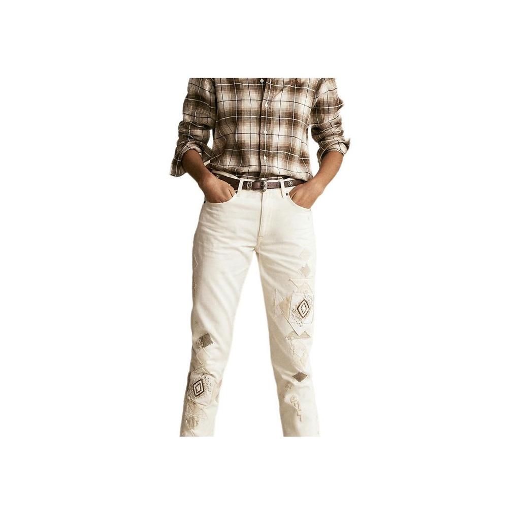 Polo Ralph Lauren Kariertes Langarmhemd mit gesticktem Pony-Logo für Damen braun 211827693-001