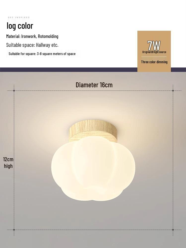 Cream Pumpkin Style Wall Lamp - Warm & Romantic Lighting for Bedroom, Living Room, or Aisle