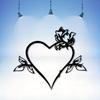Vintage Heart Rose Metal Wall Art Rustproof Iron Floral Decor