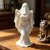 Female Ghost Halloween Decor 3D Printed Bride Statue Ornament, Figure Sculpture with Detailed Headscarf Decoration Stable Base, Decorative Minimalist
