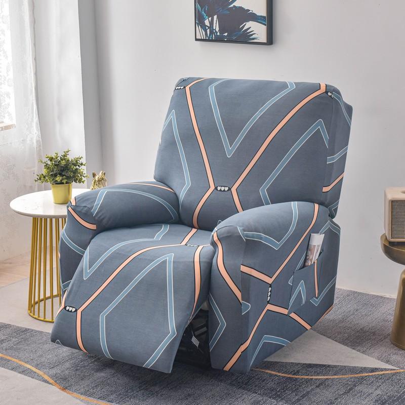 4-Piece Recliner Chair Cover Stretch Chair Cover for Recliner Chair Slipcover for Living Room Recliner Protector with Pocket