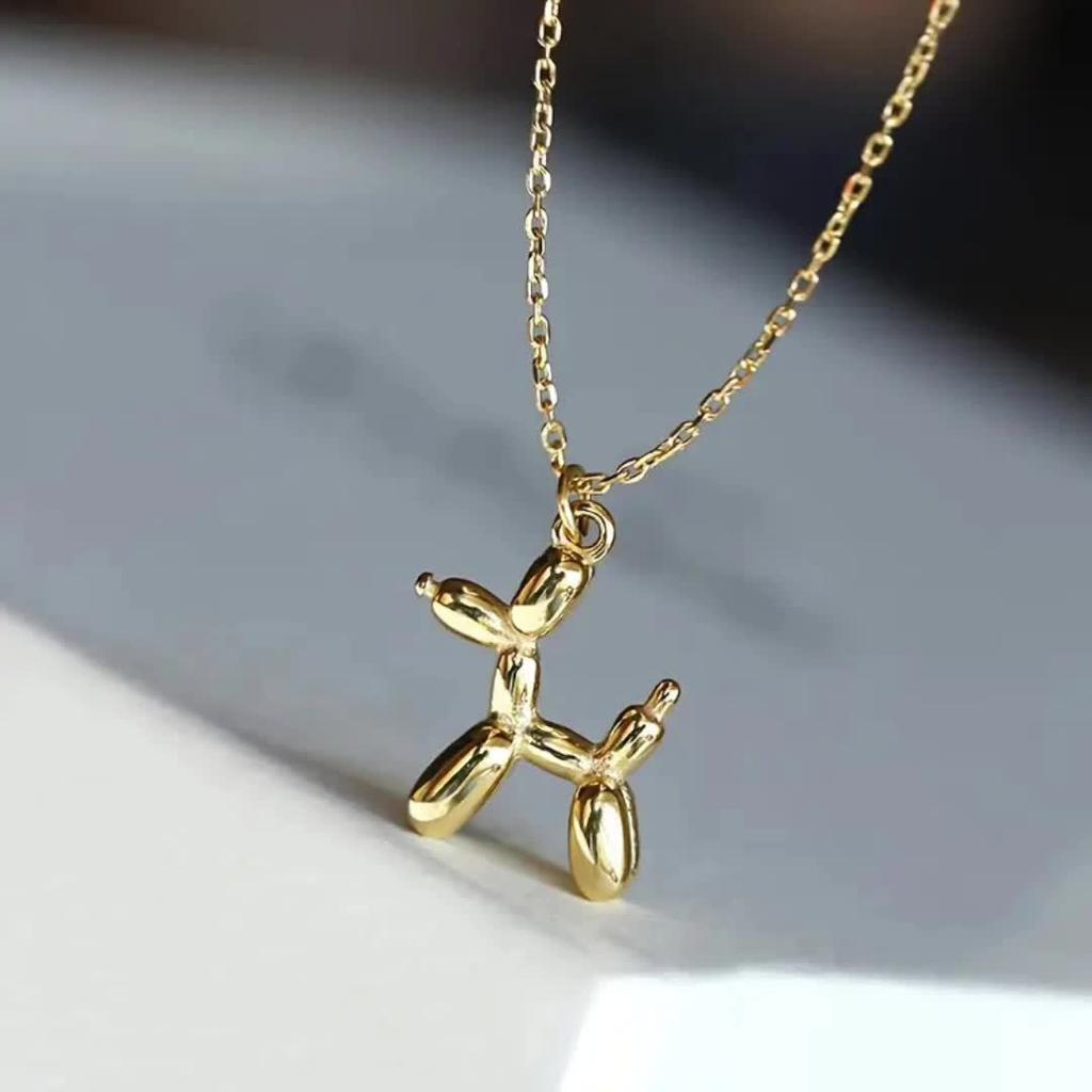 1pc Fashion New Minimalist Stainless Steel Balloon Dog Pendant Necklace For Girls