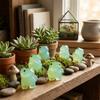 6PCS Cute Luminous Frog Figurines Glow At Dark Frog Decoration Mini Frog Statues  Office Decor