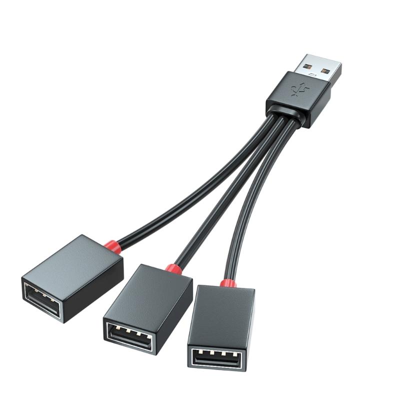 3 in 1 USB Splitter Cable, USB Power Splitter 1 Male to 3 Female USB 2.0 Adapter 1 to 3 USB Splitter USB Extension Cable