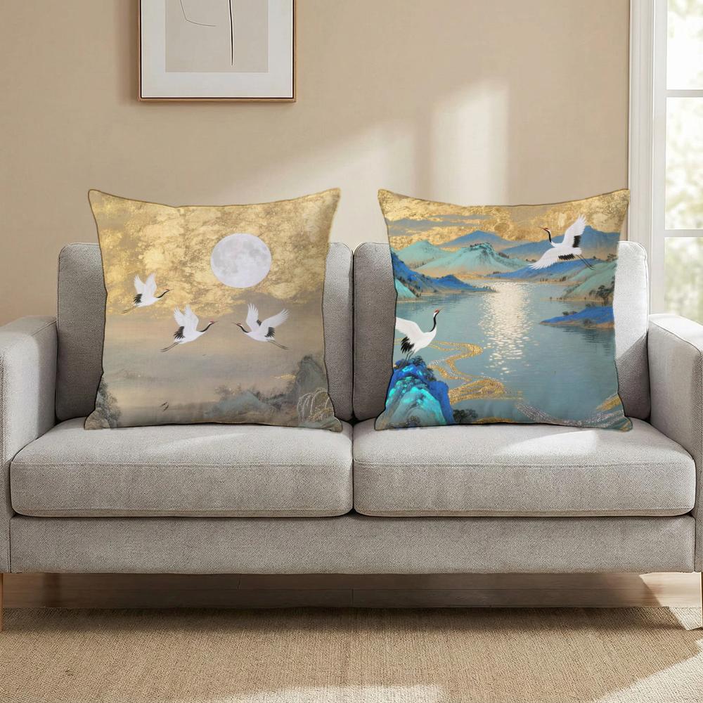 R-Żuraw szary POSZEWKA NA PODUSZKĘ Zwierzę Wielostronna Poszewka na Poduszkę do Domu i Samochodu - Dwustronna, Miękka i Trwała do Codziennego Użytku