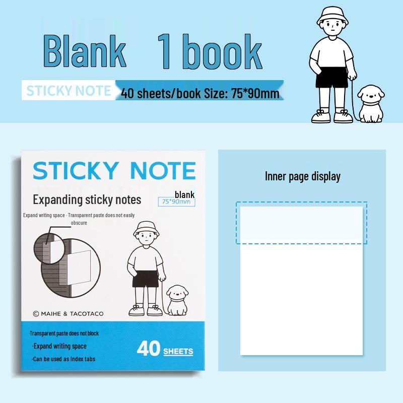 TACOTACO Expandable Tearable Sticky Notes - Non-Obscuring, Foldable, Adhesive Note Stickers for Students