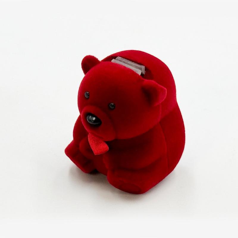 Bear-shaped tail ring box, earring box, animal cartoon jewelry packaging box, korean jewelry box