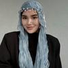 Shining Silk Scarf Ruffled Edge Chiffon Hijab Veil Fashion Ramadan Long Scarf  Outdoor