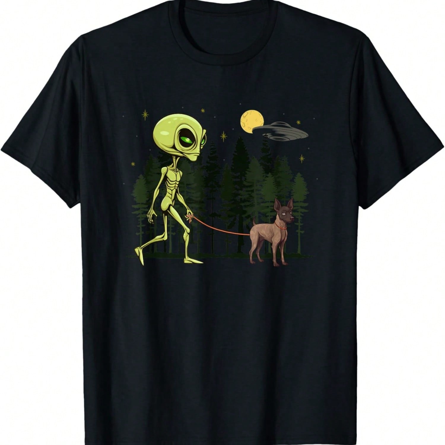 Funny Xoloitzcuintli Xolo Alien Walking UFO Pet Dog Mom Dad T-Shirt S разноцветный