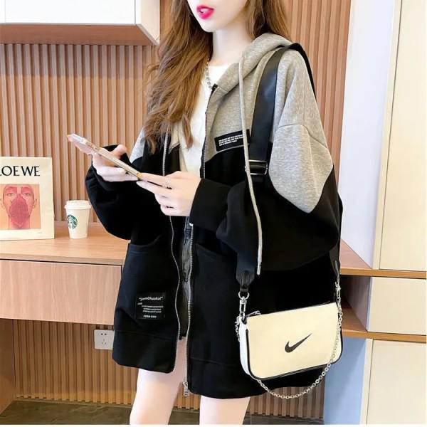 Women s Plus Size Korean Style Loose Zipper Cardigan Hoodie for Spring/Autumn Extra Large серый