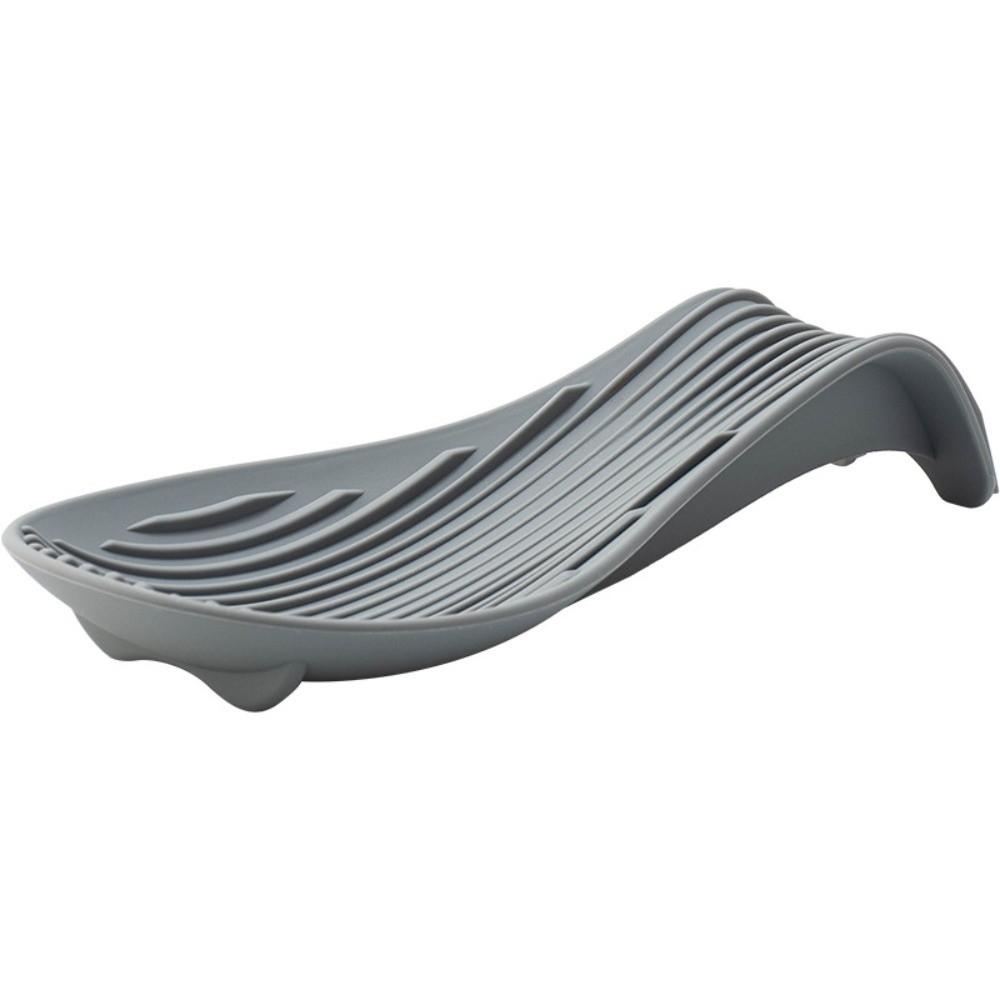 

New Thick Insulated Silicone Spoon Holder Non-Slip Multi-purpose Insulated Spoon Pad Easy Clean Spoon Rest Pad Kitchen Use темно серый