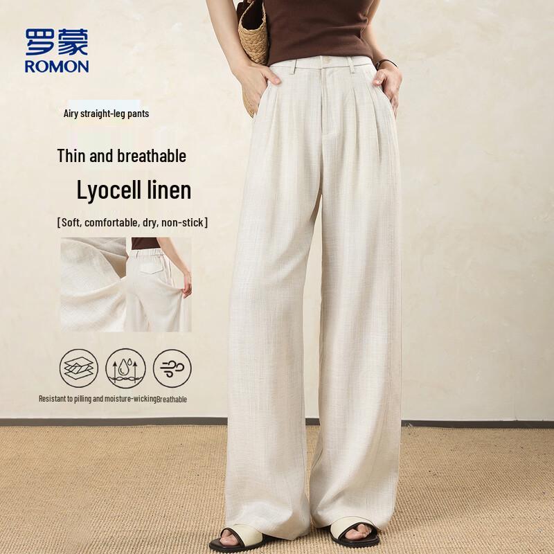 Women s Tencel Linen Blend Casual Trousers XL