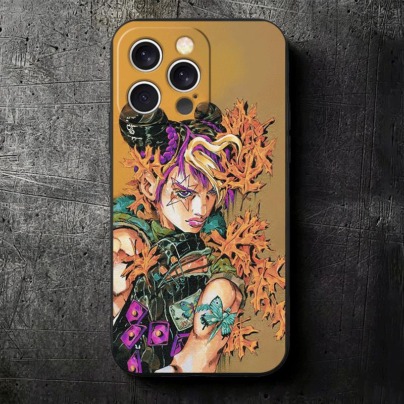 JoJo Adventure Jolyne Cujoh Soft Phone Case for iPhone 16 16E 17 Air 15 Pro Max 14 Plus 13 Mini 11 12 7 Black Cover Back Shell