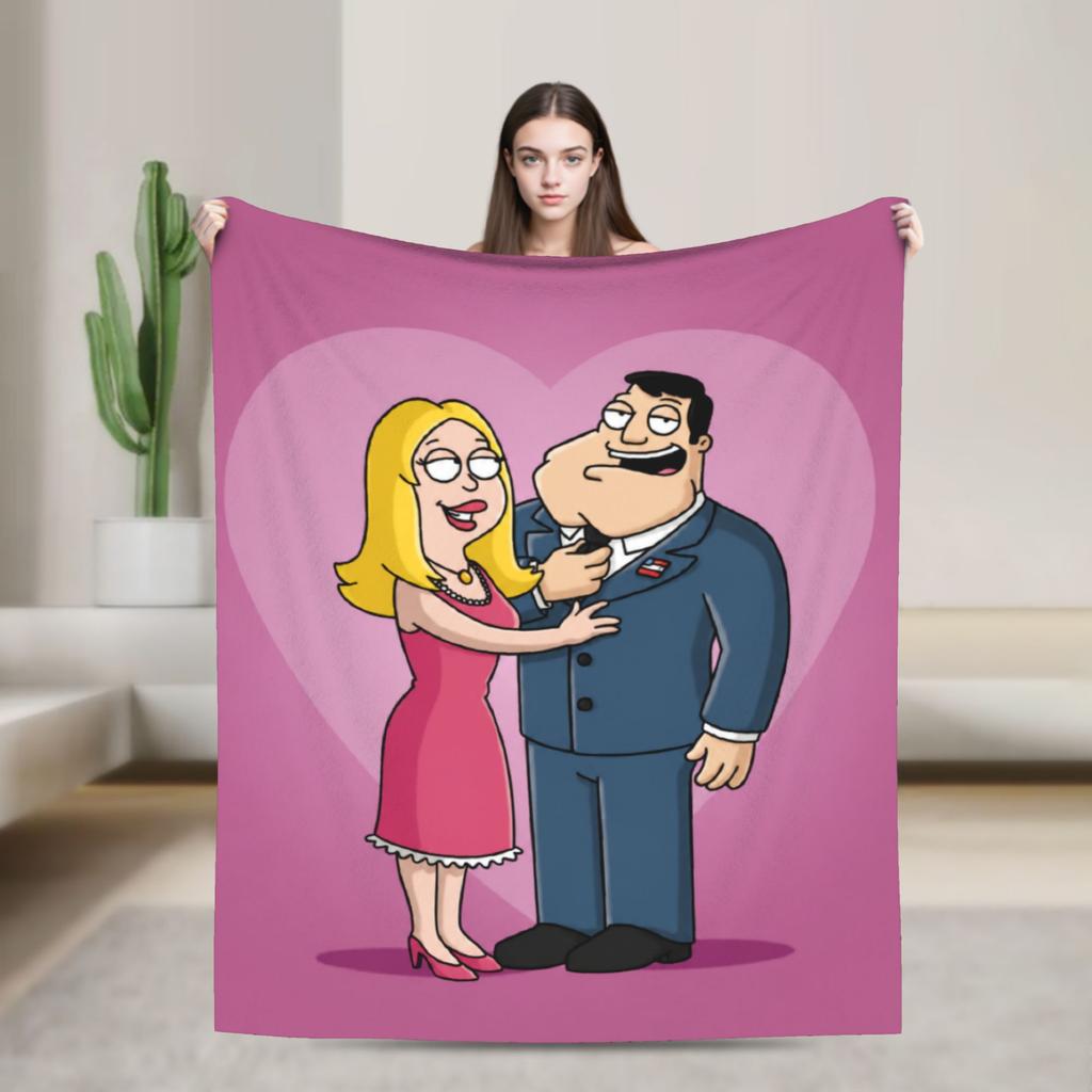 Americans Dads Cartoon Accessories Blankets Lightweight Thin Flannel  Throw Blanket Comfortable Bedspreads