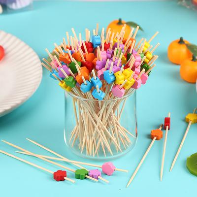 100 шт. Симпатичні сливові бамбукові шампури Їжа Вибір коктейлів Фрукти Фрукти Кекси Виделка Палички Приладдя для вечірнього столу