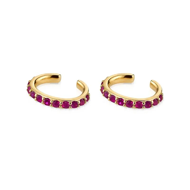 CRMYA Copper Gold Plated Earring Set For Women Color CZ Zircon Piercing Clip Hoop Dangle Earrings For Women Jewelry Wholesale