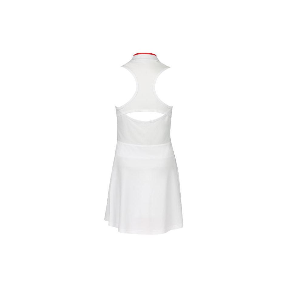Asics Match Dress Solid V-Neck Tennis Knit Sleeveless Dress Women Dresses Off-White 2042A254-100