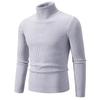 Herren Pullover Herbst/Winter 2024 Hoher Kragen Unifarben Lässig Gestrickt