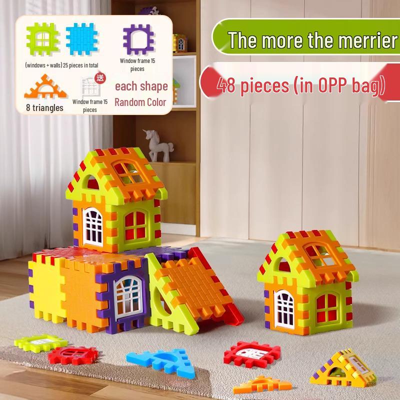 

Детский развивающий набор строительных блоков: Крупные детали, стены, окна и модели для возраста 3-6 лет, подходят для мальчиков и девочек