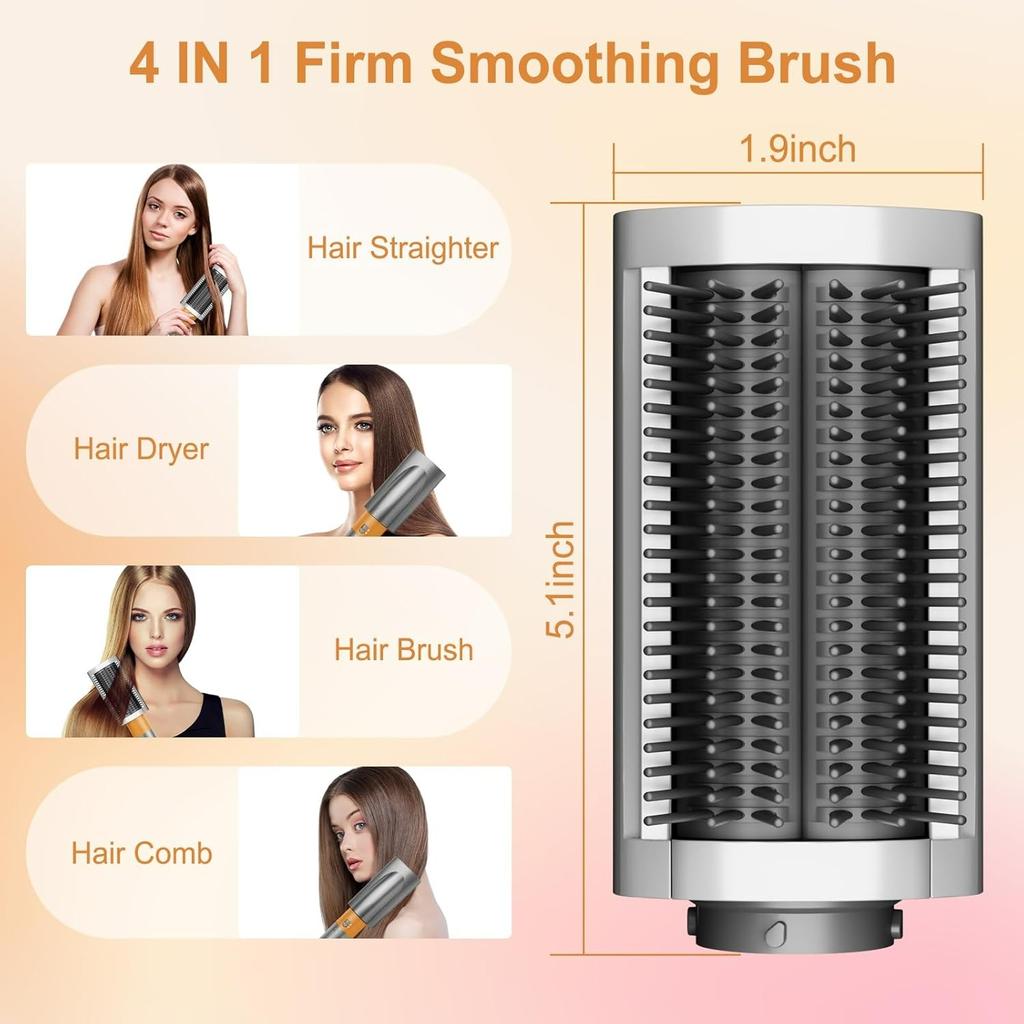 Firm Smoothing Brush for Dyson Airwrap, Hair Stying Drying Comb for Frizee-Prone Hair to Smoothing and Straight