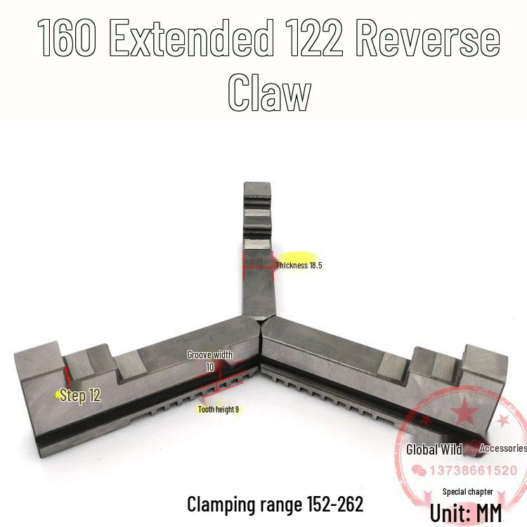 250mm & 500mm Extended Three-Jaw Chuck with Adjustable Jaws