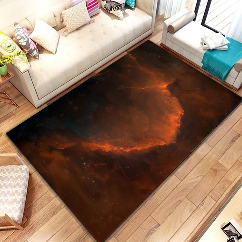 Cosmic Nebula Pattern Carpet Soft Play Mat for Bedroom Livingroom Decor Crawl Mat Christmas Gift Rug Non Slip