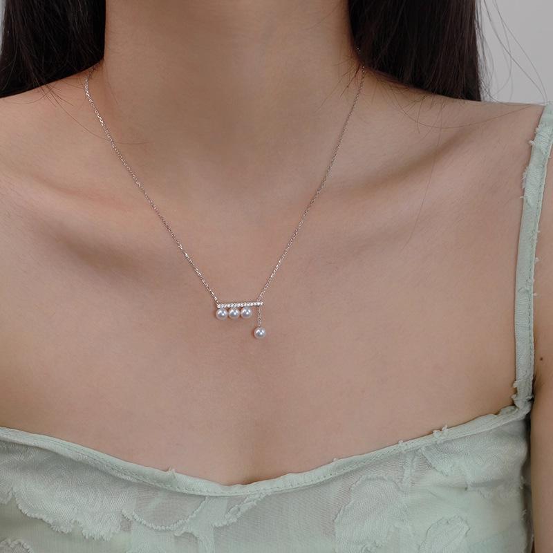 Zhuji Freshwater Pearl Women s Necklace - High-End Round Collarbone Chain 6-7mm Round, Nearly Flawless