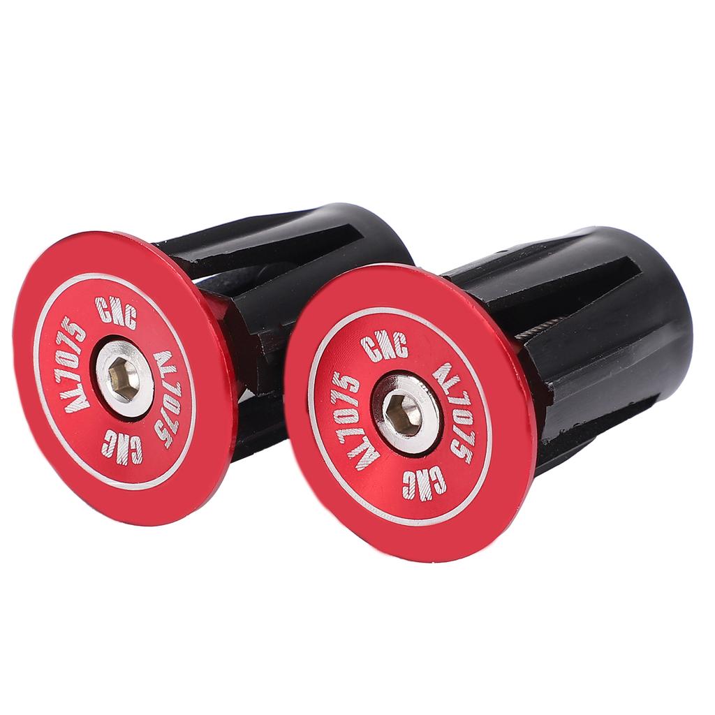 2pcs Handlebar Plug Aluminum Alloy Plastic Replaceable Practical Bicycle AccessoriesRed