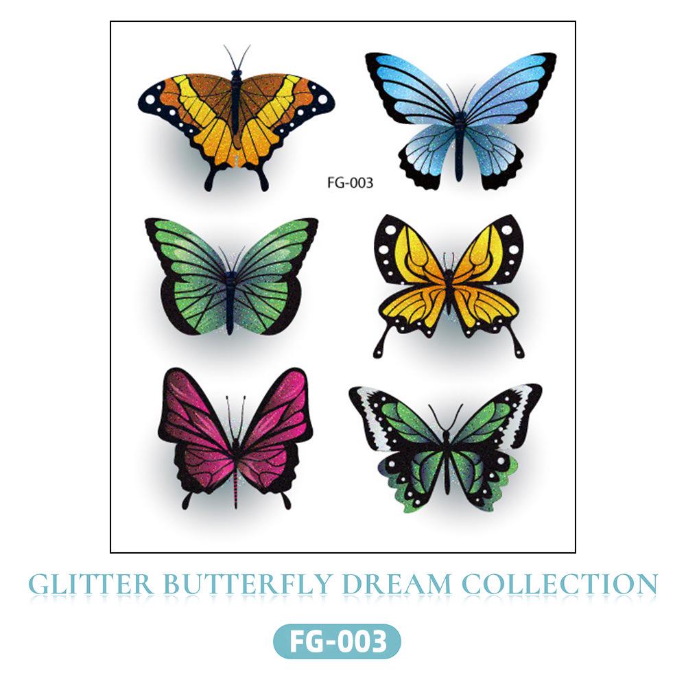 Glitter Gradient Butterfly Face & Eyeshadow Temporary Tattoo Stickers