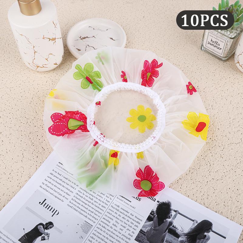 

10 шт. Водонепроницаемая шапочка для душа, шапочка для купания, шапочка для ухода за волосами, защищающая от масла и дыма, для женщин и мужчин, утолщенная одноразовая шапочка для душа