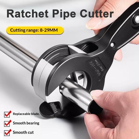 Water Pipe Cutter High-Strength Zinc Alloy Ratchet Tube Cutter Ergonomic Anti-Slip Handle Portable Pipe Cutter Tool