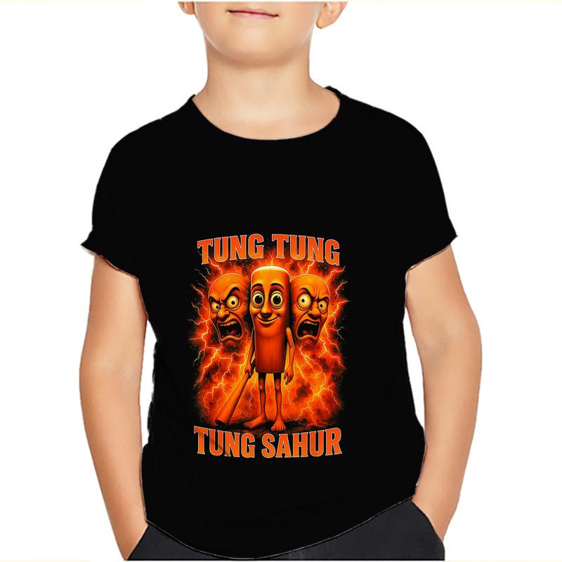 Tung Tung Tung Sahur Meme T-Shirts Bombardiro Crocodilo Kids Boys Girls Tee Tralalero Tralala Short Sleeve T Shirts Tops