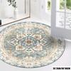 Crystal Velvet carpet[Faux Cashmere Vintage Rug] 1pc Faux Cashmere Vintage European Style Round Area Rug | Machine Washable Poly