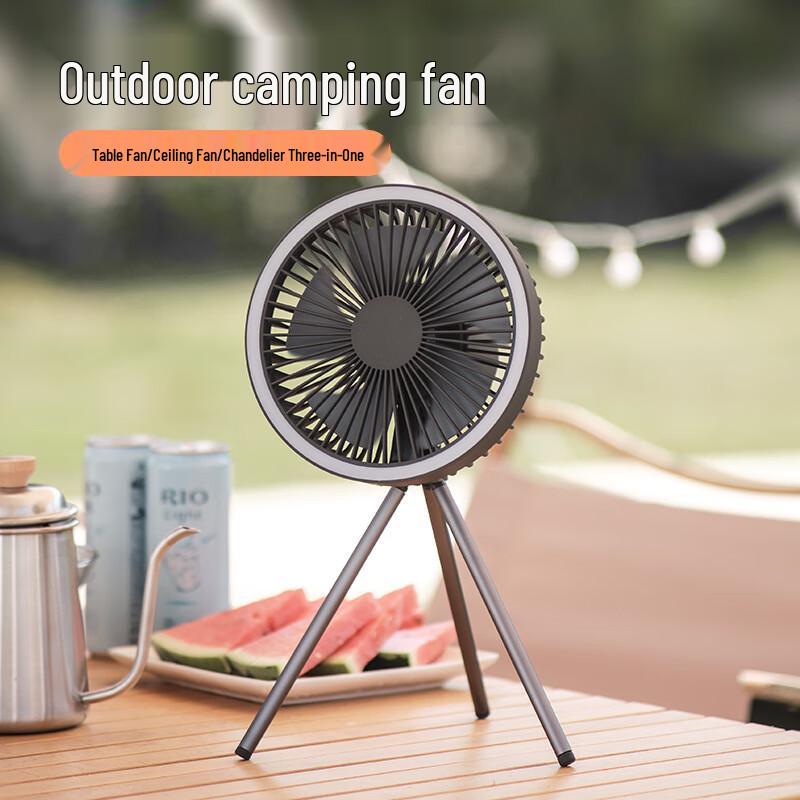 Portable Outdoor Tripod Fan Light with Power Bank