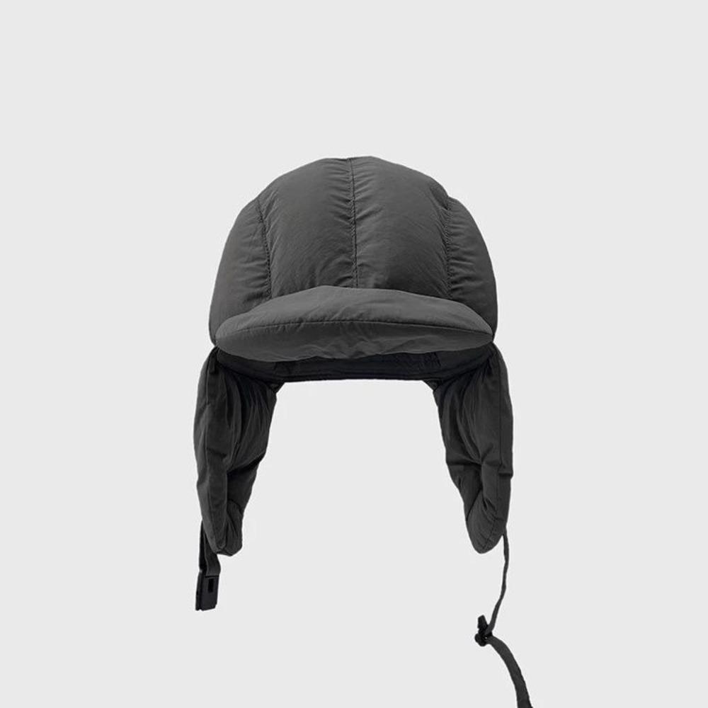 Padded Thermal Pullover Bomber Hat Adjustable Buckle Ear Flap Hat Retro Trapper Hat Winter