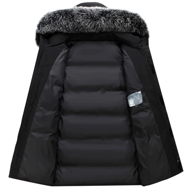 Autumn Winter Jacket Broadcast Men's Down Jacket Youth Korean Version Thick Medium Long Hooded Warm Men