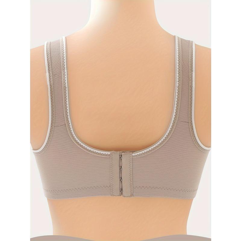 Pink Ribbed Wireless Bra Comfortable Full Coverage Minimizer Bra with Decorative Bow
