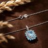 925 sterling silver necklace pendant natural Sky Blue Topaz elegant and noble for women anniversary & banquet & engagement gift