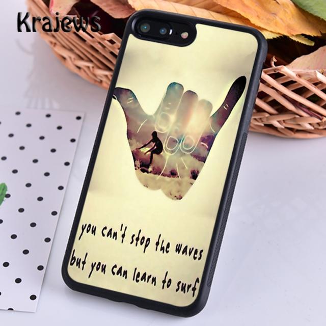 Krajews Surfer Surf Hang Loose Shaka Phone Case For iPhone 17 Air 16 15 14 Plus 11 12 13 Pro Max Coque Shell Fundas