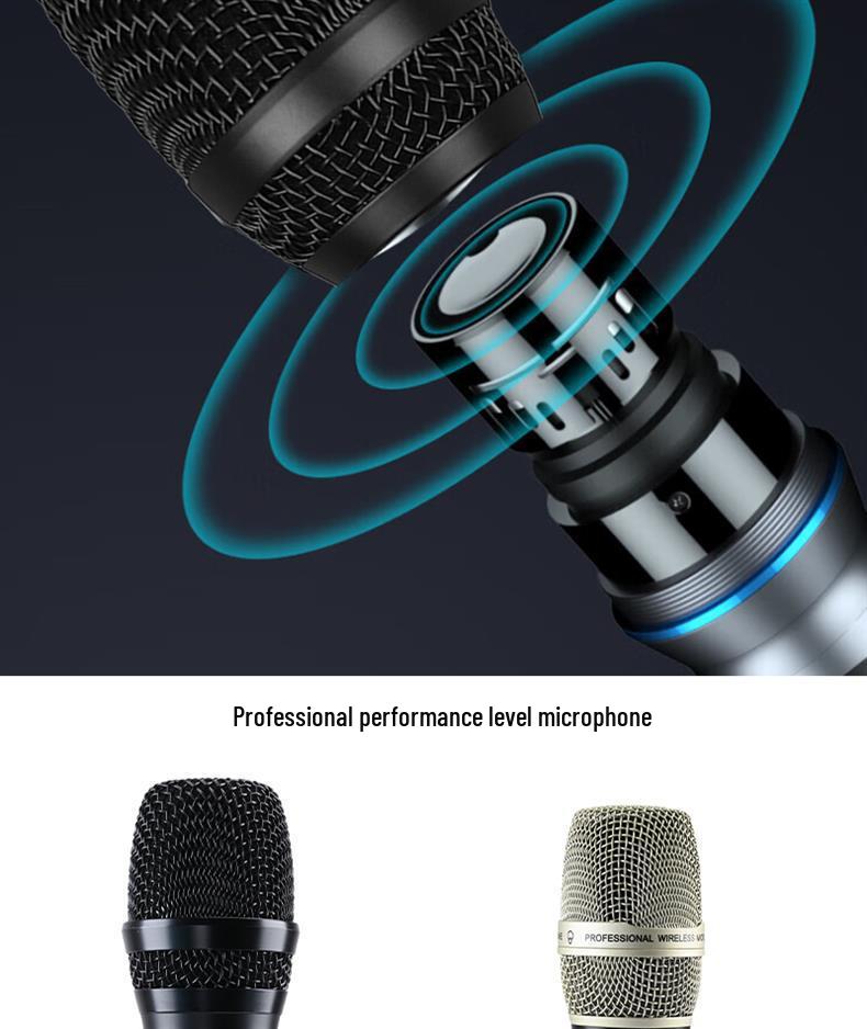 Wireless UHF Stage & KTV Microphone Set with FM Support for Home & Outdoor Performances