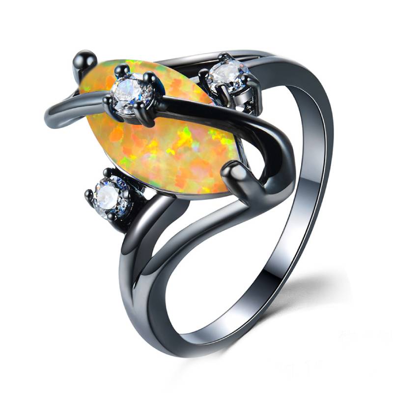 Shaped Multi S Color Zircon Ring Women Jewelry Ornaments Fashion Simple Gift